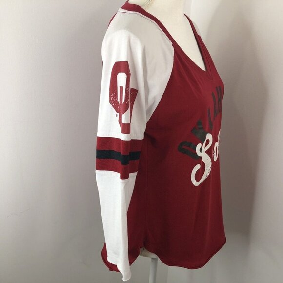 Touch by Alyssa Milano Womens Oklahoma Sooners NCAA VNeck T-Shirt Size Large - Picture 7 of 13
